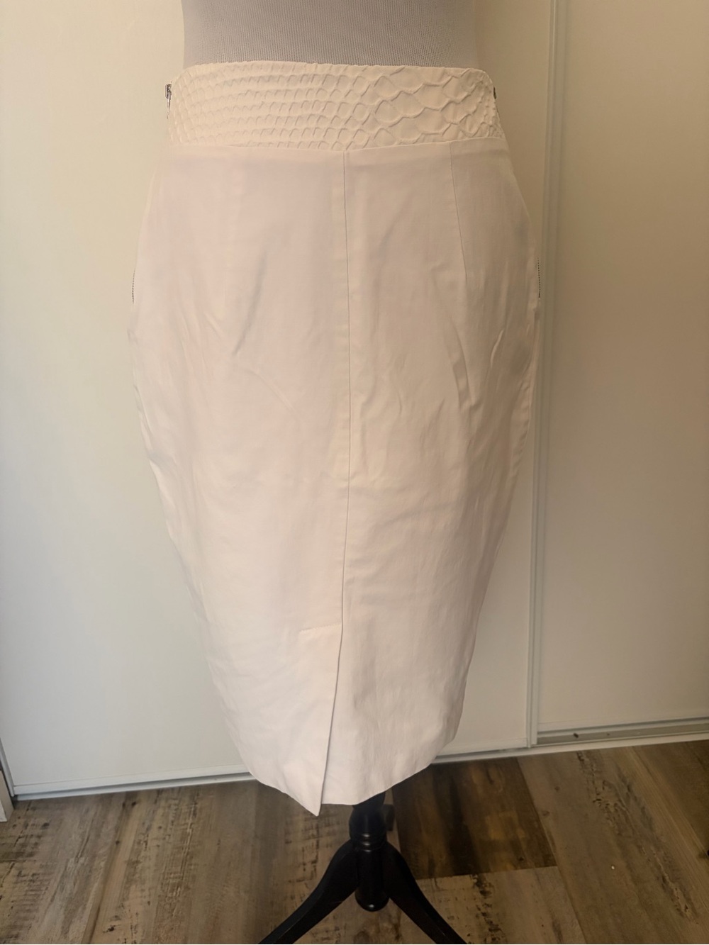 Bebe Clean White High-Waist Pencil Skirt View 4